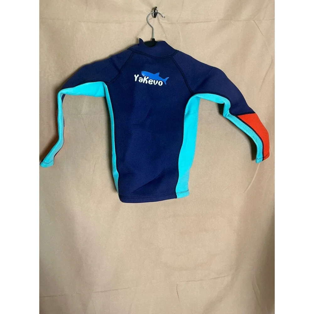 Yakevo Wetsuit Jacket Kids 6 Navy Blue Excellent 2mm Neoprene Long Sleeve Zip